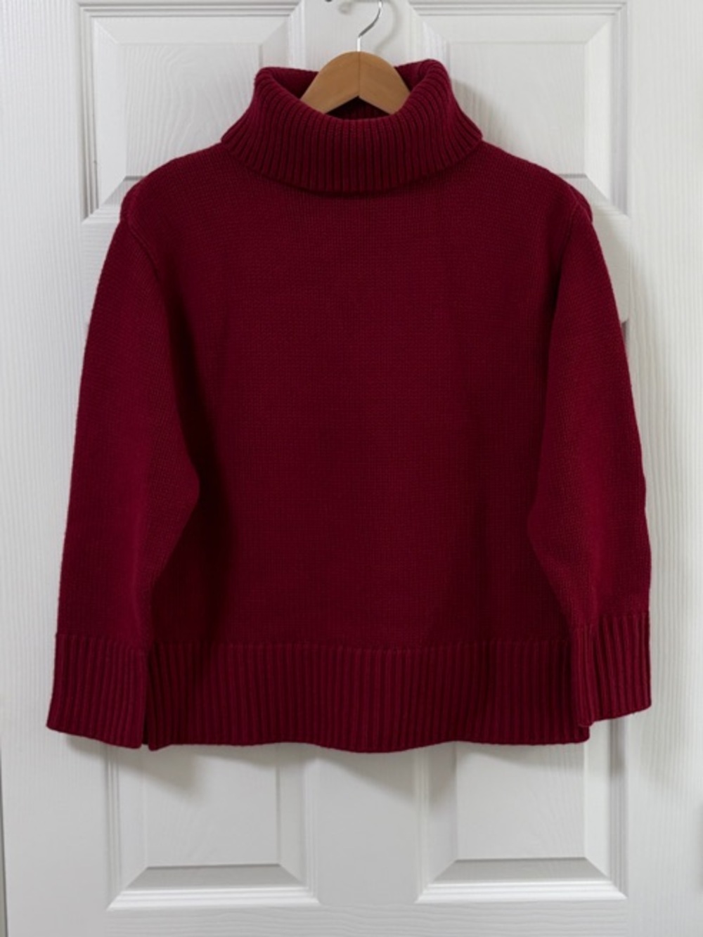 Reiss Burgundy Ribbed Turtleneck Sweater